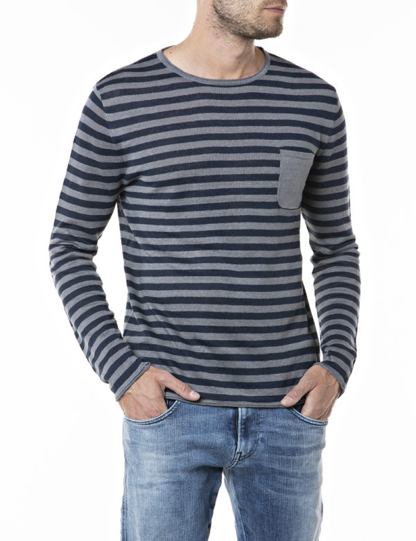 REPLAY KNITWEAR, LINEN ROUND NECK - Afbeelding 2