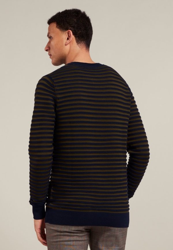 DSTREZZED KNITWEAR, CREW RAISED STRIPE - Afbeelding 2