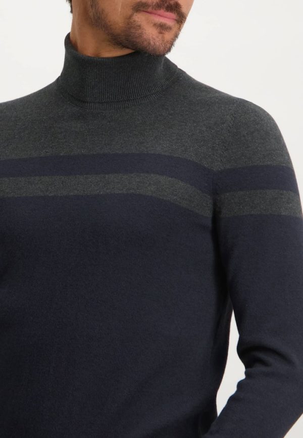 STATE OF ART KNITWEAR, PULLOVER COLL STRIPED - Afbeelding 3