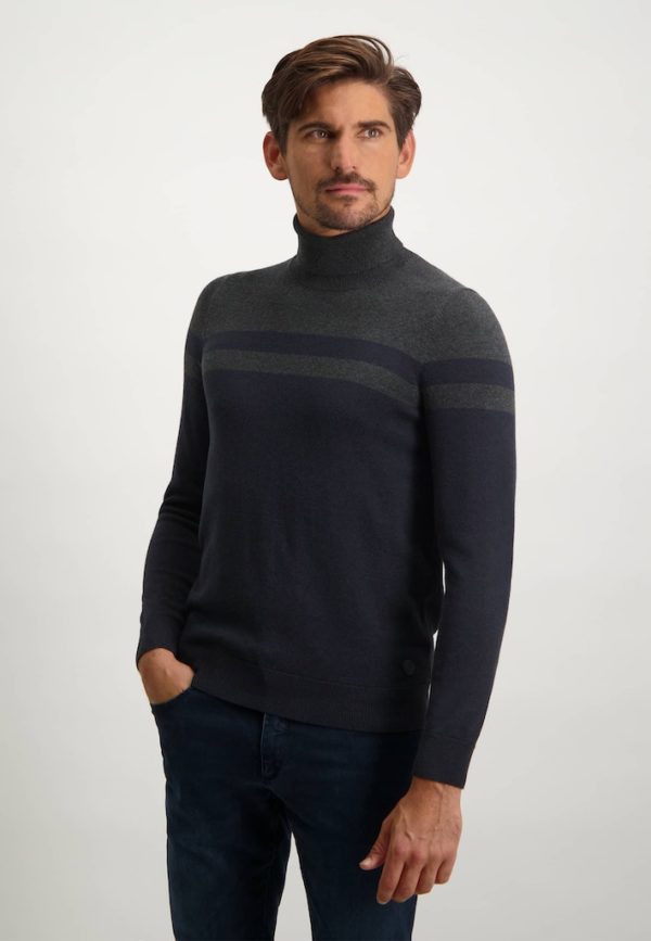 STATE OF ART KNITWEAR, PULLOVER COLL STRIPED