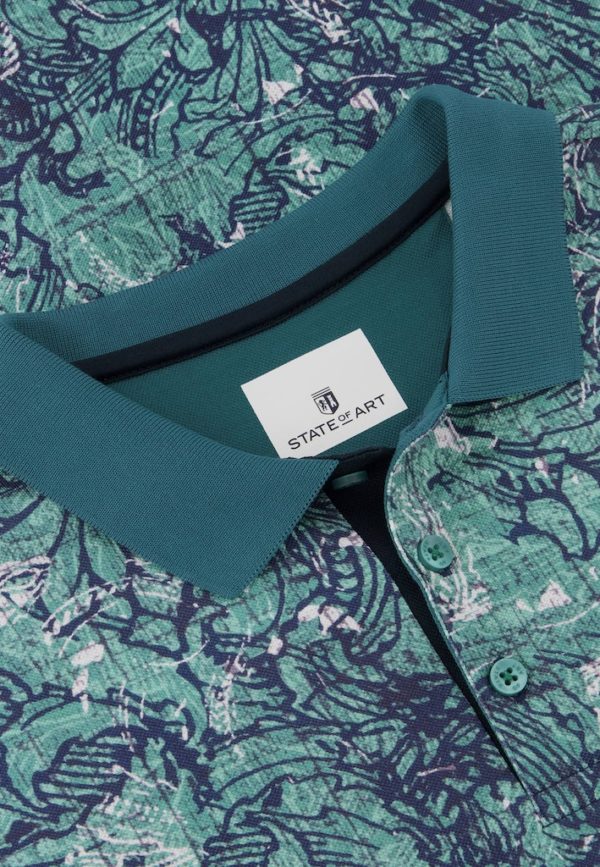 STATE OF ART POLO, PIQUE SS PRINTED - Afbeelding 2