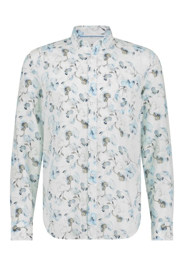 STATE OF ART SHIRT, PRINTED LINEN - Afbeelding 4