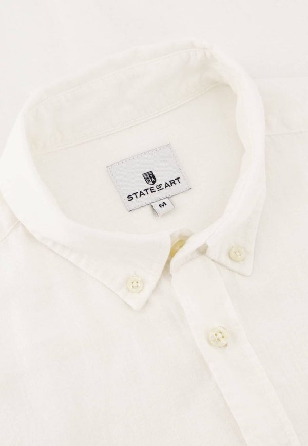 STATE OF ART SHIRT, SS PLAIN COTTON LINEN - Afbeelding 4