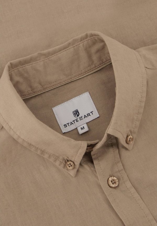 STATE OF ART SHIRT, SS PLAIN COTTON LINEN - Afbeelding 3