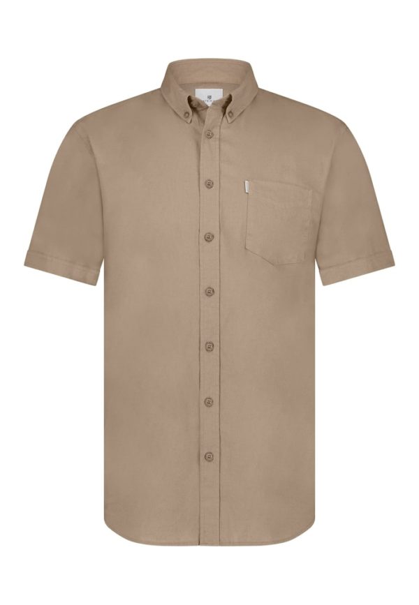 STATE OF ART SHIRT, SS PLAIN COTTON LINEN - Afbeelding 4