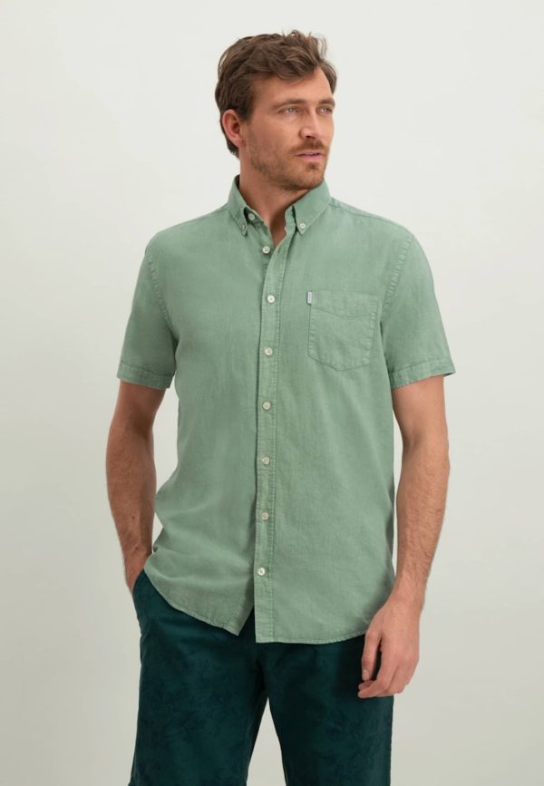 STATE OF ART SHIRT, SS PLAIN COTTON LINEN