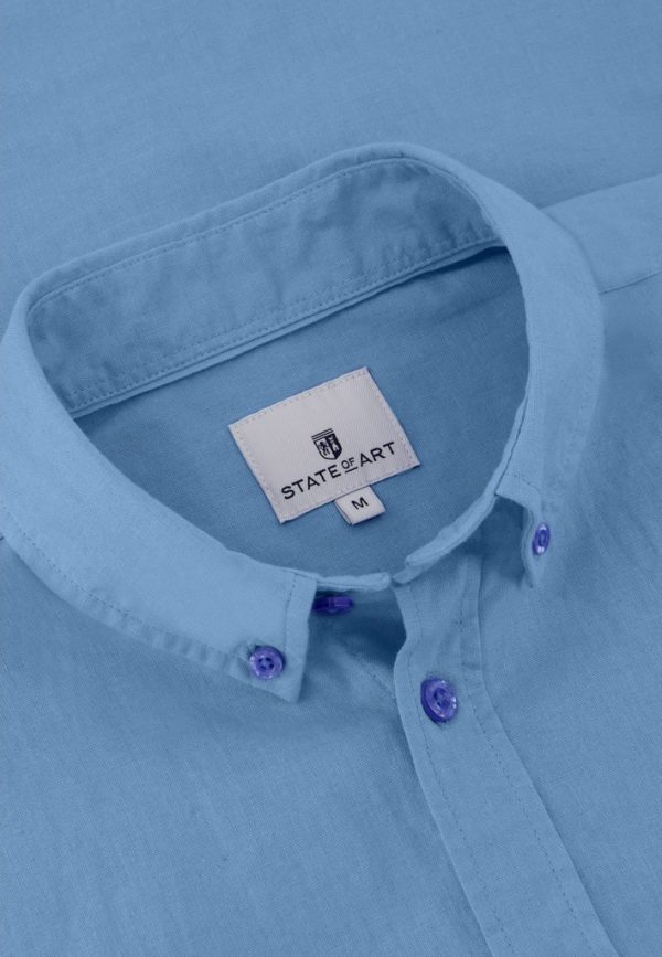 STATE OF ART SHIRT, SS PLAIN COTTON LINEN - Afbeelding 5