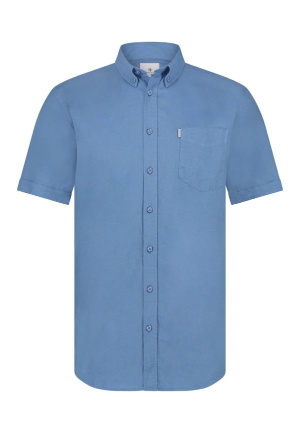 STATE OF ART SHIRT, SS PLAIN COTTON LINEN - Afbeelding 4