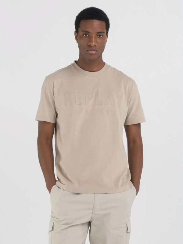 REPLAY T-SHIRT, JERSEY WITH LETTERING