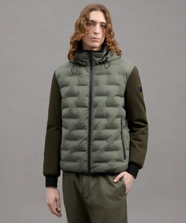 PEUTEREY JACK, HOLZER SJN BIMATERIAL JACKET JAQUARD QUILTING
