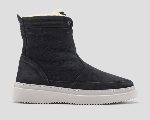 REHAB SCHOENEN, ,MARVIS NUB BLACK BOOTS WITH SHEEPSKIN LINING - Afbeelding 2