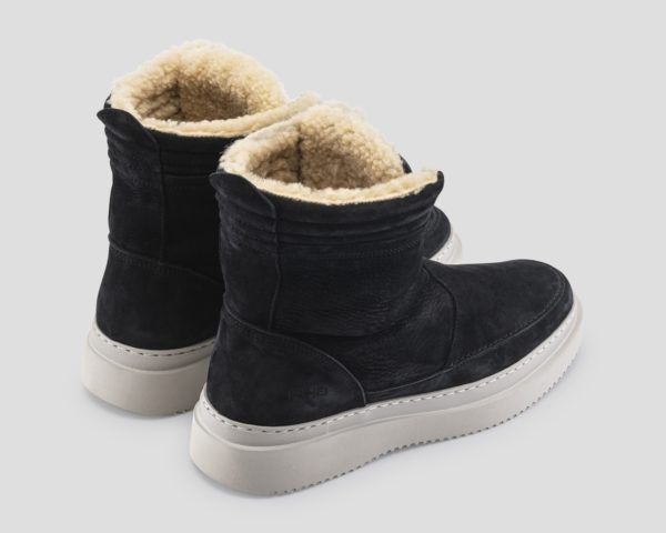 REHAB SCHOENEN, ,MARVIS NUB BLACK BOOTS WITH SHEEPSKIN LINING - Afbeelding 3
