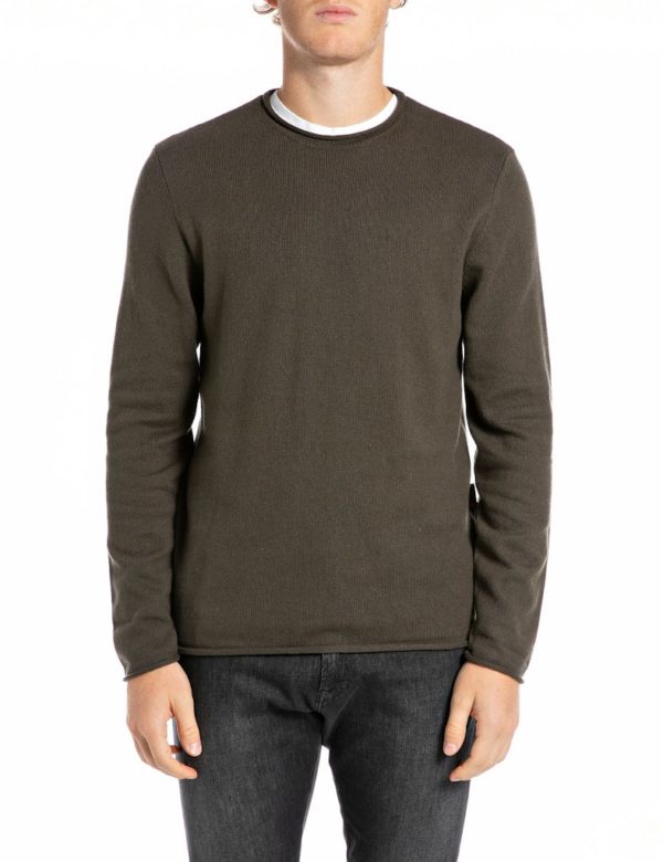 REPLAY PULLOVER, COTTON BLEND CREWNECK