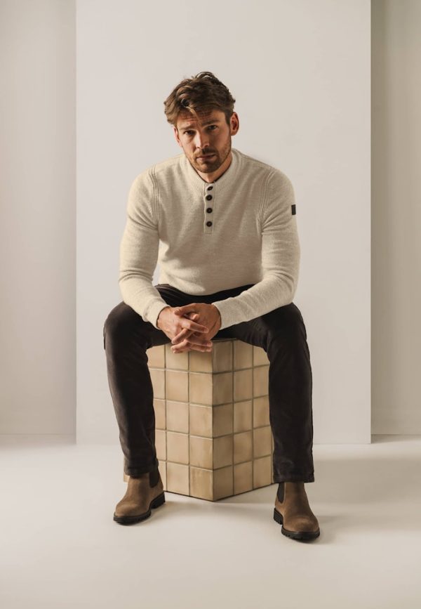 STATE OF ART PULLOVER, GRANDAD KNITTED
