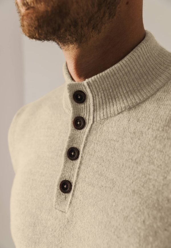 STATE OF ART PULLOVER, GRANDAD KNITTED - Afbeelding 4