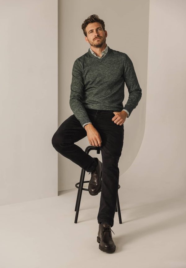 STATE OF ART PULLOVER, V-NECK PLAIN - Afbeelding 5