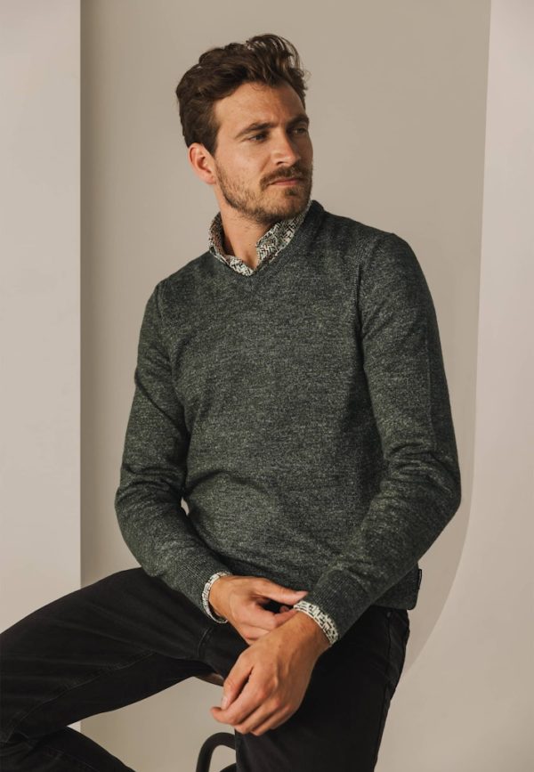 STATE OF ART PULLOVER, V-NECK PLAIN