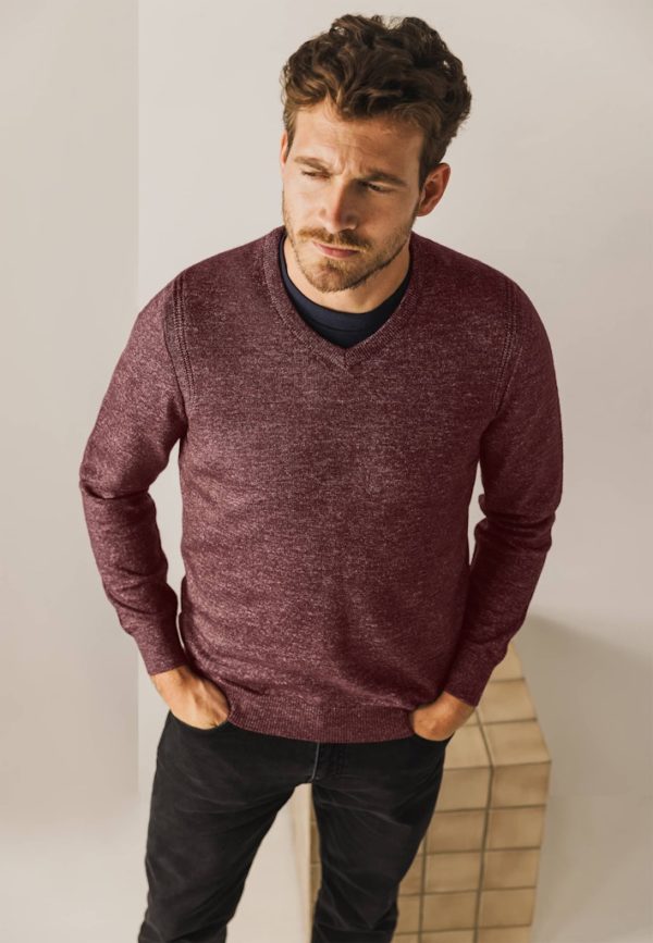 STATE OF ART PULLOVER, V-NECK PLAIN