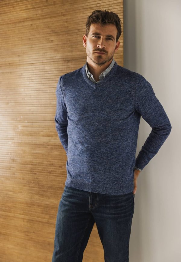 STATE OF ART PULLOVER, V-NECK PLAIN