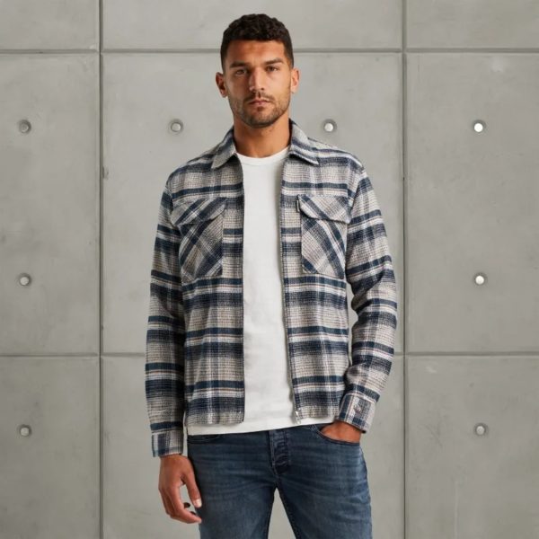CAST IRON OVERSHIRT, MOULINE CHECK BRUSH REGULAR FIT