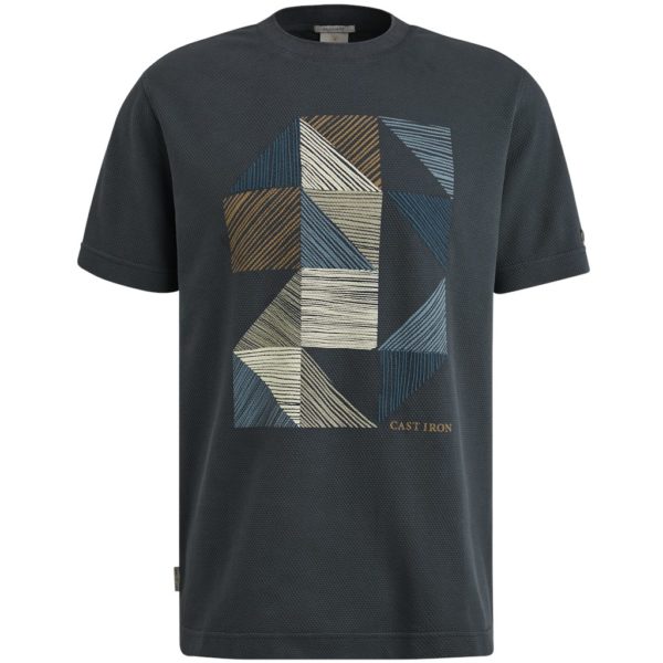 CAST IRON T-SHIRT, R-NECK REGULAR FIT POPCORN JERSEY