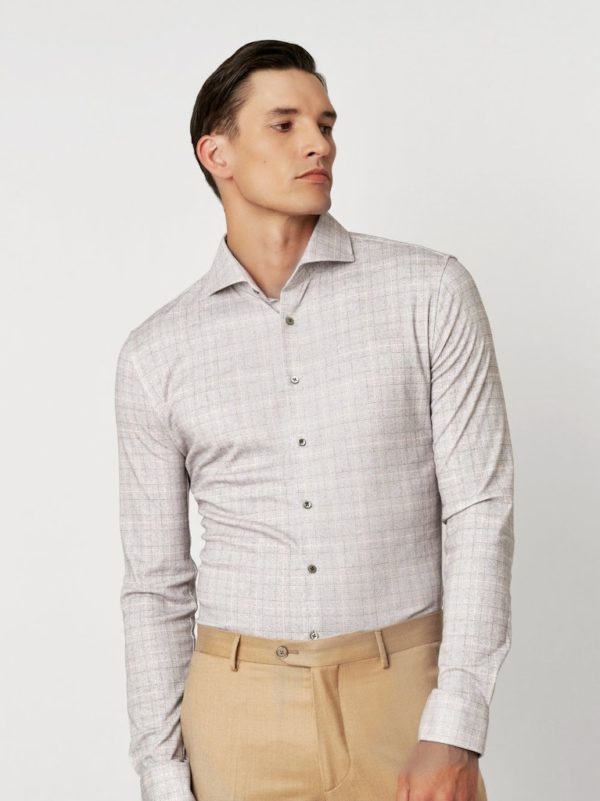 DESOTO LUXURY SHIRTS, CHECKED JERSEY