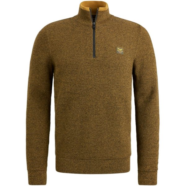 PME-Legend KNITWEAR, HALF ZIP COLLAR COTTON MOULINE