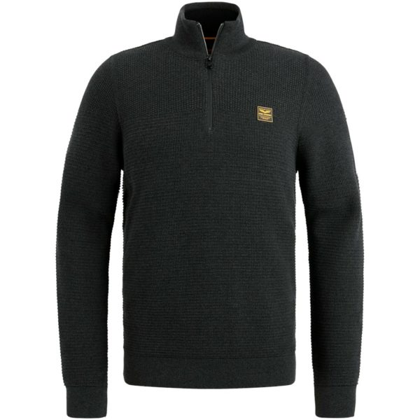 PME-Legend KNITWEAR, HALF ZIP COLLAR COTTON MOULINE