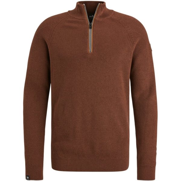 VANGUARD KNITWEAR, HALF ZIP COTTON MODAL