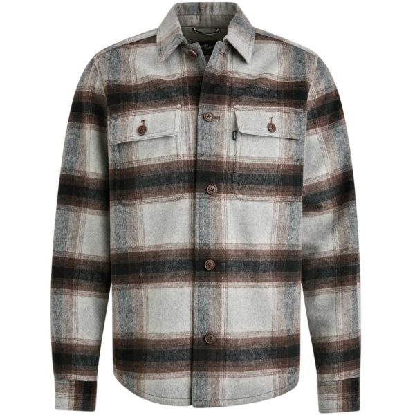 VANGUARD OVERSHIRT, CHECK BRUSHED WOOL BLEND