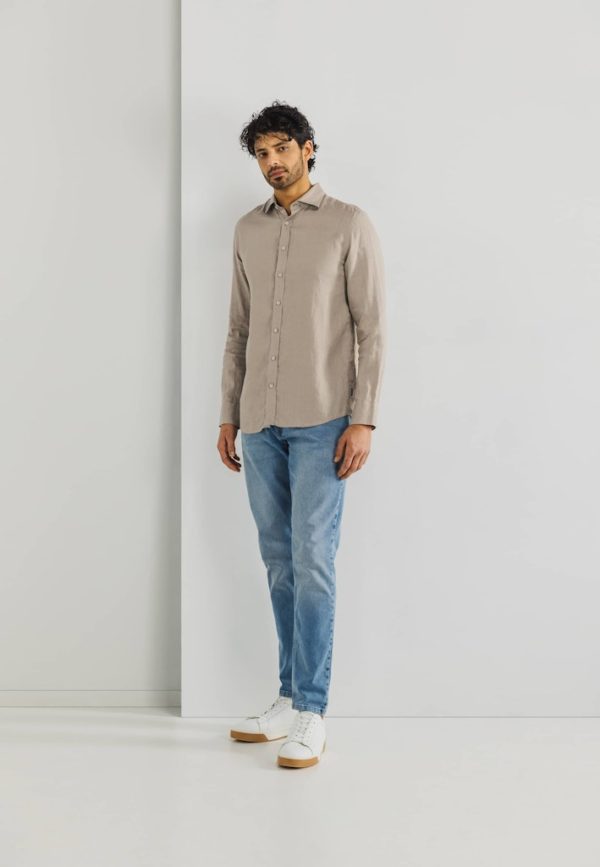 STATE OF ART SHIRT, LONGSLEEVE PLAIN LINEN - Afbeelding 3
