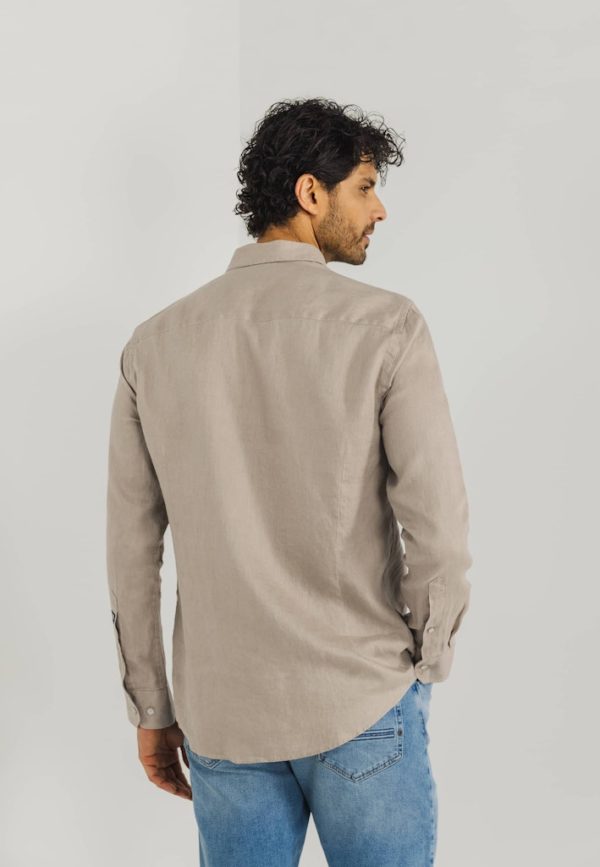STATE OF ART SHIRT, LONGSLEEVE PLAIN LINEN - Afbeelding 2