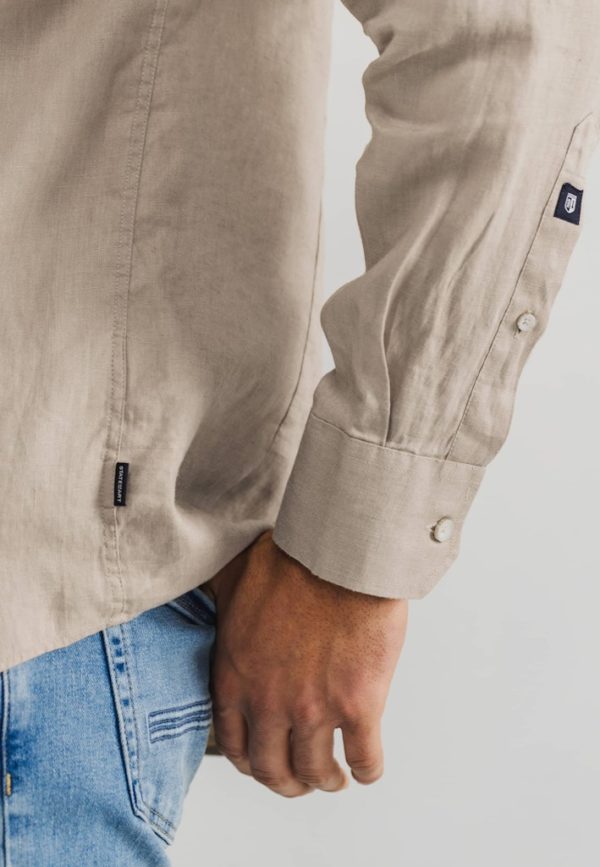 STATE OF ART SHIRT, LONGSLEEVE PLAIN LINEN - Afbeelding 4