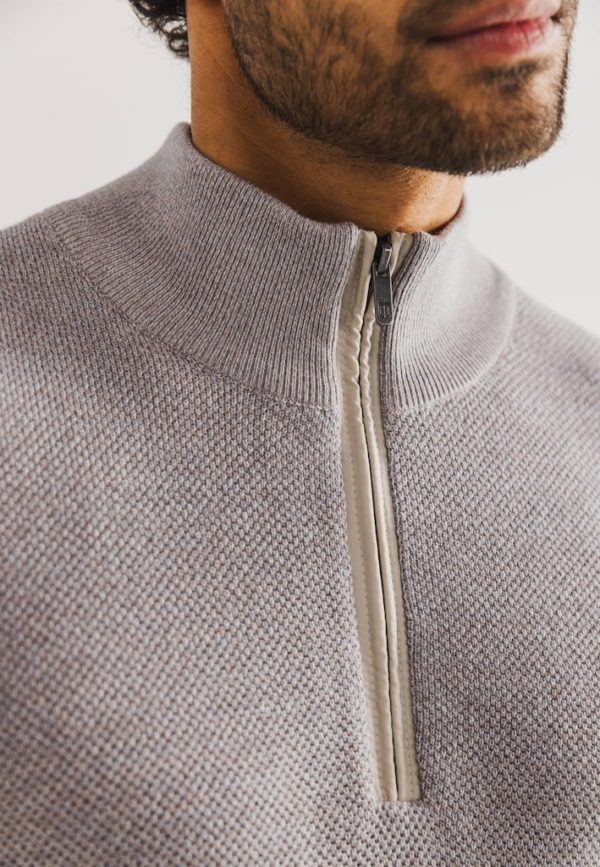 STATE OF ART KNITWEAR, PULLOVER SPORT ZIP PLAIN - Afbeelding 5