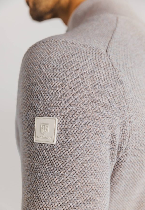 STATE OF ART KNITWEAR, PULLOVER SPORT ZIP PLAIN - Afbeelding 4