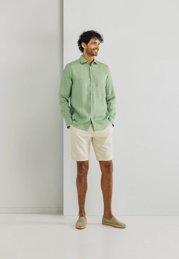 STATE OF ART SHIRT, LONGSLEEVE PLAIN LINEN - Afbeelding 3