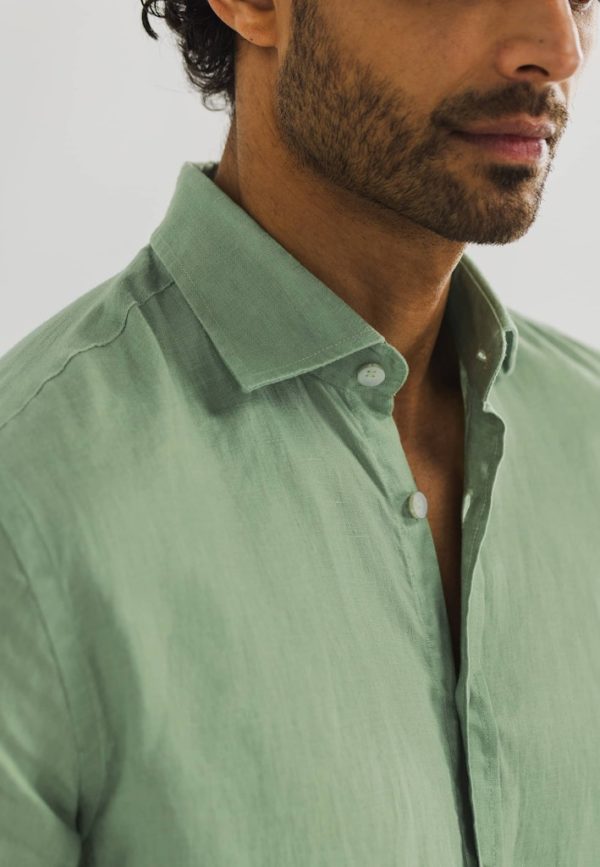 STATE OF ART SHIRT, LONGSLEEVE PLAIN LINEN - Afbeelding 6