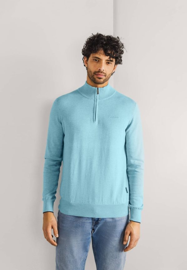 STATE OF ART KNITWEAR, PULLOVER SPORT ZIP PLAIN