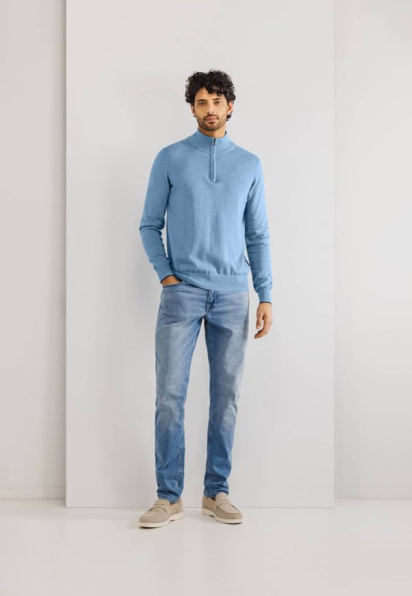 STATE OF ART KNITWEAR, PULLOVER SPORT ZIP PLAIN - Afbeelding 3