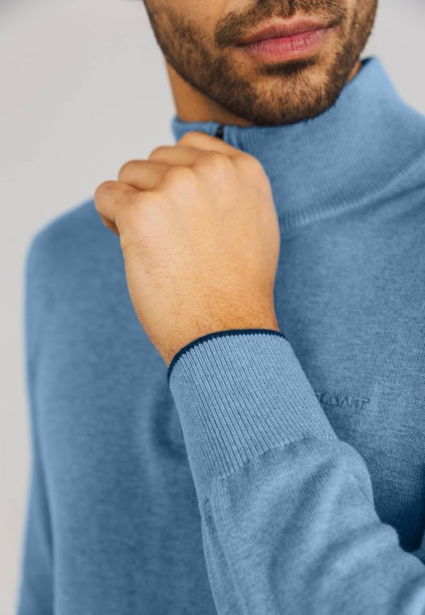 STATE OF ART KNITWEAR, PULLOVER SPORT ZIP PLAIN - Afbeelding 7