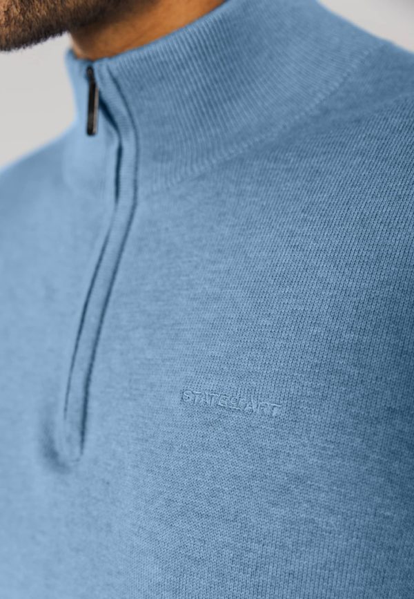 STATE OF ART KNITWEAR, PULLOVER SPORT ZIP PLAIN - Afbeelding 6
