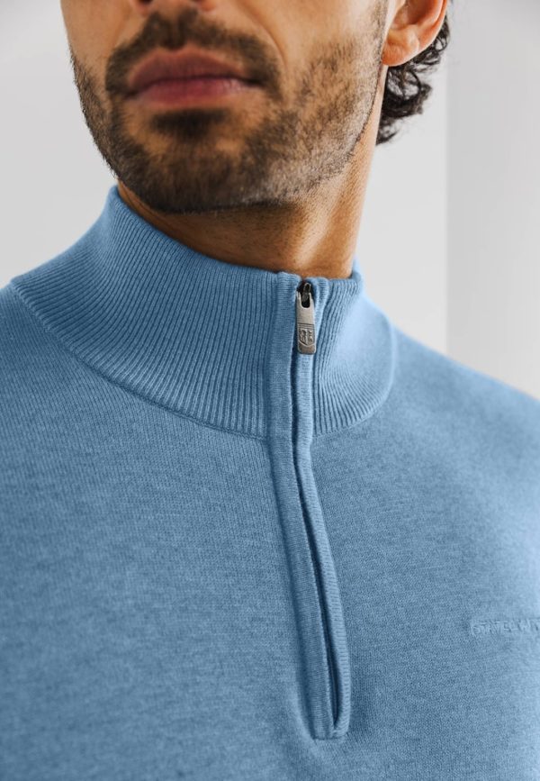 STATE OF ART KNITWEAR, PULLOVER SPORT ZIP PLAIN - Afbeelding 5