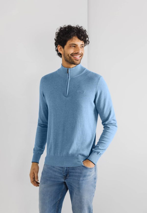 STATE OF ART KNITWEAR, PULLOVER SPORT ZIP PLAIN