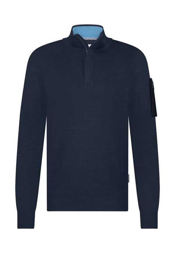STATE OF ART KNITWEAR, PULLOVER SPORT ZIP PLAIN