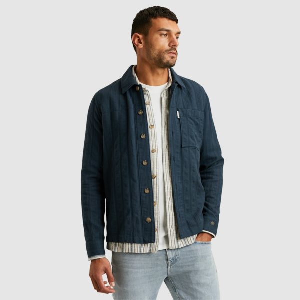 CAST IRON OVERSHIRT, STRUCTURE STRIPE SHIRT JACKET