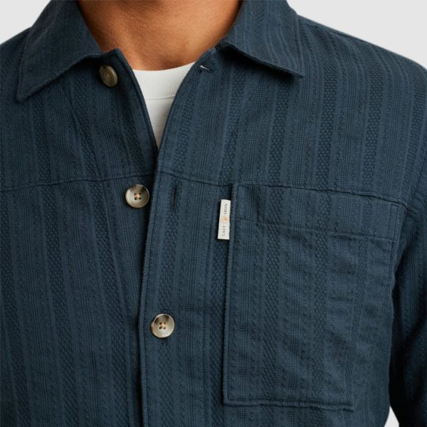 CAST IRON OVERSHIRT, STRUCTURE STRIPE SHIRT JACKET - Afbeelding 8