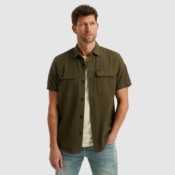 PME-Legend SHIRT, CTN SLUB CARGO BRNT