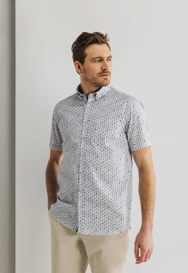 STATE OF ART SHIRT, SS PRINTED POPLIN
