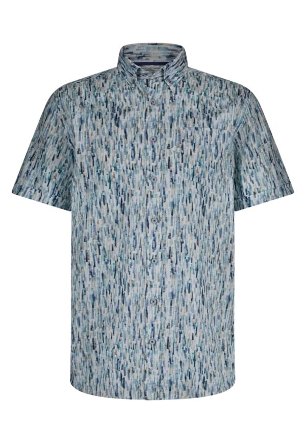 STATE OF ART SHIRT, SS PRINTED POPLIN