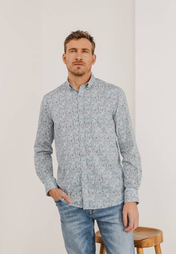 STATE OF ART SHIRT, LONGSLEEVE STRIPED POPLIN